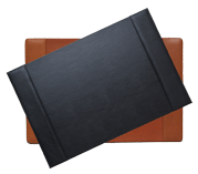 black and British tan leather deskpad blotters